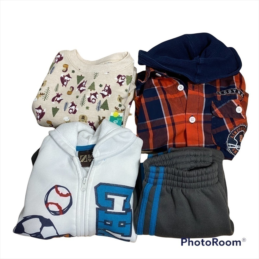 2T Fall Winter Boy Bundle Basketball Garanimals Fox Sweatshirt Thermal Button